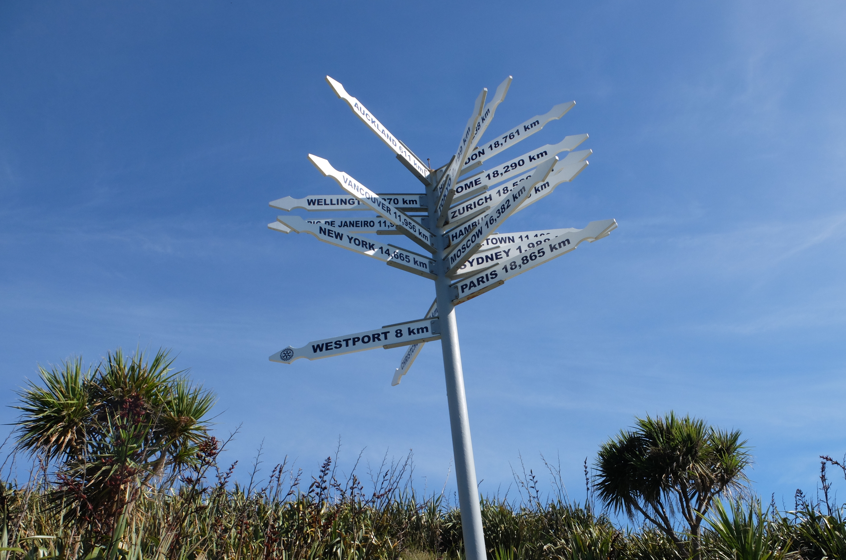tauranga bay directions sign