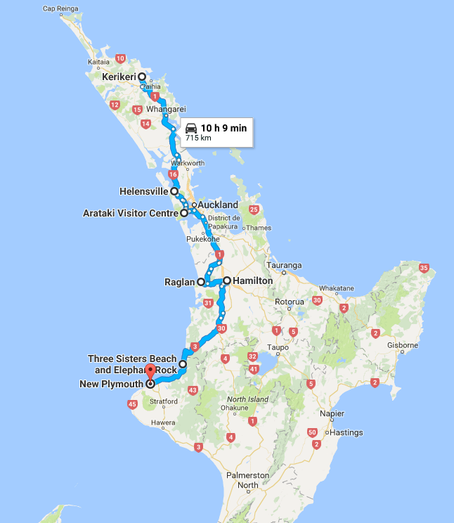 itinéraire northland taranaki