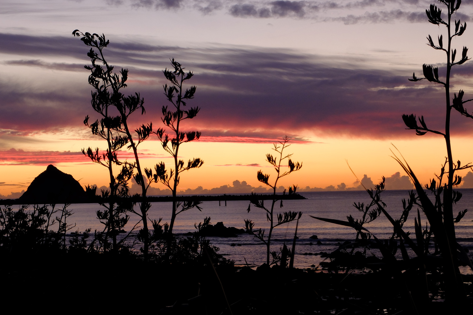 coucher de soleil mer de tasman